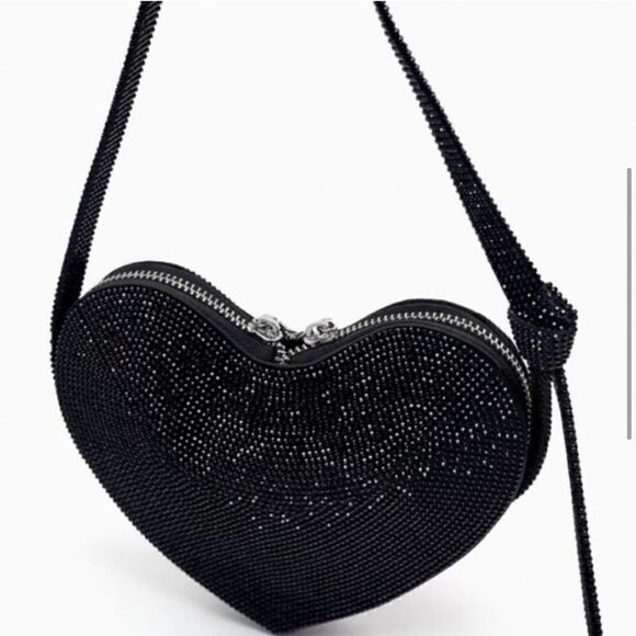 ZARA LIMITED EDITION RHINESTONE HEART SHOULDER BAG - Picture 7 of 8